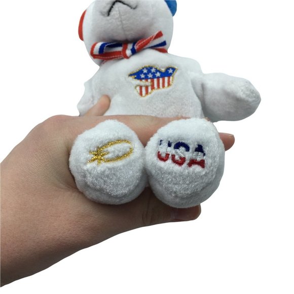 Holy Bears Patriotic Plush Stuffed Animal Embroidered Dove USA White Blue Red - Picture 2 of 6